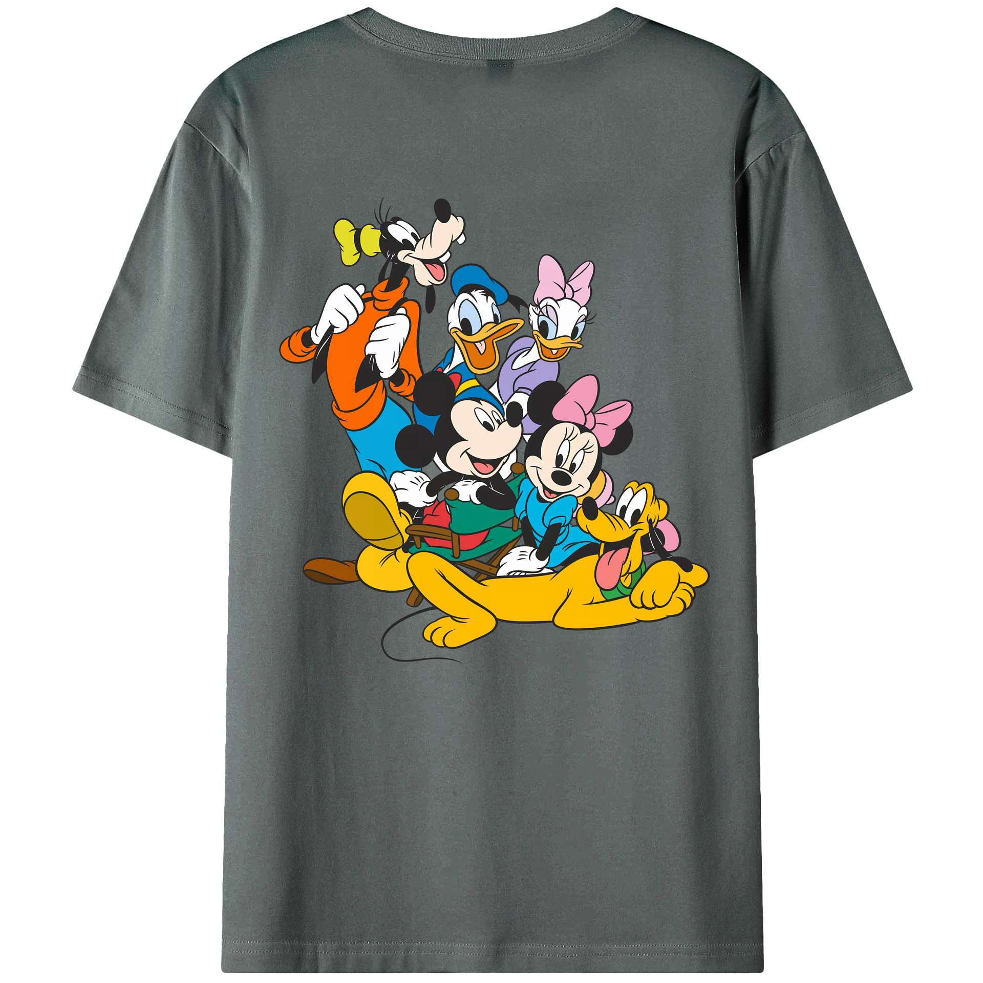 （画像用） ミッキーマウス Mickey Mouse 綿100％ メンズ半袖Tシャツ（バックプリント） 通気性